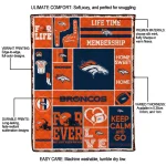 custom denver broncos helmet passion orange quilt blanket best selling