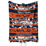 custom denver broncos layered florals orange white quilt blanket best selling