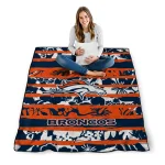 custom denver broncos layered florals orange white quilt blanket best selling