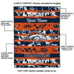 custom denver broncos layered florals orange white quilt blanket best selling