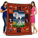 custom denver broncos snoopy coach orange quilt blanket best selling