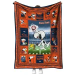 custom denver broncos snoopy coach orange quilt blanket best selling