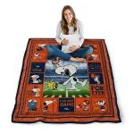 custom denver broncos snoopy coach orange quilt blanket best selling
