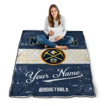 custom denver nuggets helmet fan blue white quilt blanket best selling