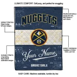 custom denver nuggets helmet fan blue white quilt blanket best selling