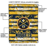custom denver nuggets layered florals blue white quilt blanket best selling