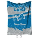 custom detroit lions brushstroke layers blue quilt blanket best selling