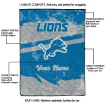 custom detroit lions brushstroke layers blue quilt blanket best selling