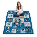 custom detroit lions mickey crimson blue white quilt blanket best selling