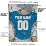 custom detroit lions player sketch blue gray quilt blanket best selling