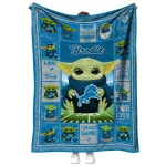 custom detroit lions yody baby pattern blue quilt blanket best selling