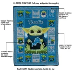custom detroit lions yody baby pattern blue quilt blanket best selling
