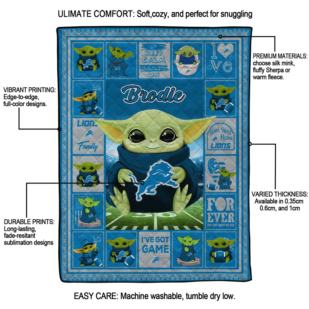 custom detroit lions yody baby pattern blue quilt blanket latest model custom detroit lions yody baby pattern blue quilt blanket latest model