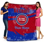 custom detroit pistons brushstroke layers red quilt blanket best selling