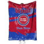 custom detroit pistons brushstroke layers red quilt blanket best selling