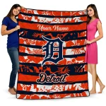 custom detroit tigers layered florals navy white quilt blanket best selling