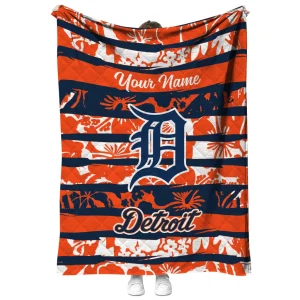 custom detroit tigers layered florals navy white quilt blanket fashion forward