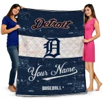 custom detroit tigers snoopy victory navy white quilt blanket best selling
