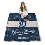 custom detroit tigers snoopy victory navy white quilt blanket best selling