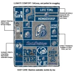 custom drake bulldogs helmet passion blue quilt blanket best selling