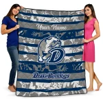 custom drake bulldogs layered florals blue white quilt blanket best selling