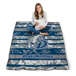 custom drake bulldogs layered florals blue white quilt blanket best selling
