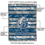 custom drake bulldogs layered florals blue white quilt blanket best selling