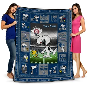 custom drake bulldogs snoopy coach blue quilt blanket best selling