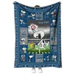custom drake bulldogs snoopy coach blue quilt blanket best selling