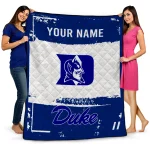 custom duke blue devils grunge patch blue white quilt blanket best selling