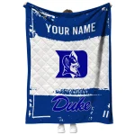custom duke blue devils grunge patch blue white quilt blanket best selling