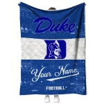 custom duke blue devils hibiscus burst blue white quilt blanket best selling