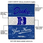 custom duke blue devils hibiscus burst blue white quilt blanket best selling