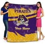 custom east carolina pirates brushstroke layers purple quilt blanket best selling