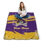 custom east carolina pirates brushstroke layers purple quilt blanket best selling