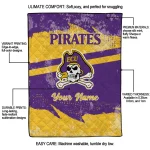 custom east carolina pirates brushstroke layers purple quilt blanket best selling
