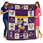 custom east carolina pirates mickey crimson purple white quilt blanket best selling