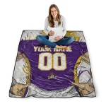 custom east carolina pirates player sketch purple gray quilt blanket best selling