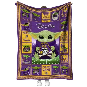 custom east carolina pirates yody baby pattern purple quilt blanket fashion forward