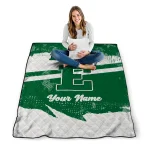 custom eastern michigan eagles brushstroke layers green quilt blanket best selling