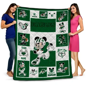 custom eastern michigan eagles mickey crimson green white quilt blanket best selling