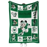 custom eastern michigan eagles mickey crimson green white quilt blanket best selling