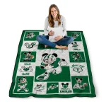 custom eastern michigan eagles mickey crimson green white quilt blanket best selling