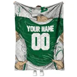 custom eastern michigan eagles player sketch green gray quilt blanket best selling