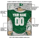 custom eastern michigan eagles player sketch green gray quilt blanket best selling