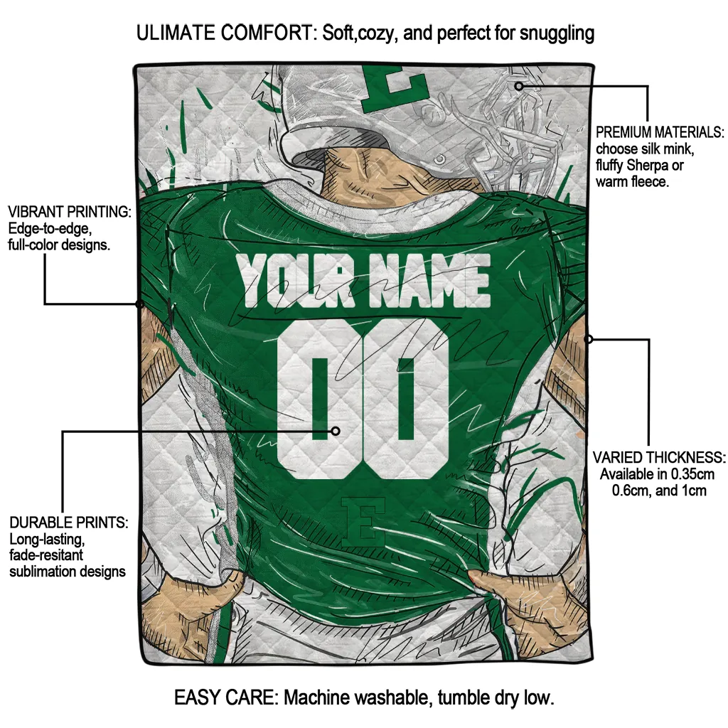custom eastern michigan eagles player sketch green gray quilt blanket latest model custom eastern michigan eagles player sketch green gray quilt blanket latest model
