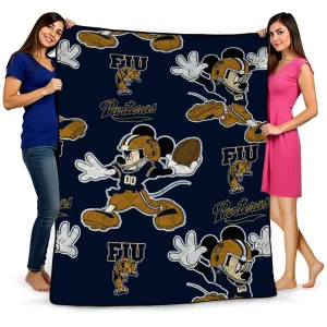 custom fiu panthers mickey football blue quilt blanket best selling