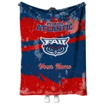 custom florida atlantic owls brushstroke layers blue quilt blanket best selling