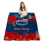 custom florida atlantic owls brushstroke layers blue quilt blanket best selling