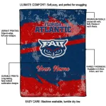 custom florida atlantic owls brushstroke layers blue quilt blanket best selling